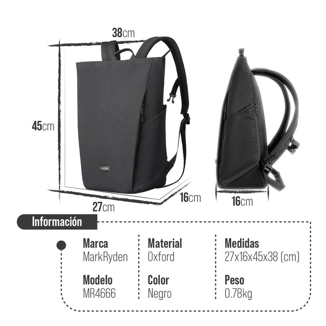 Mochila Versátil Mark Ryden MR 4666 | Expandible, Estabilidad con Correa Pecho
