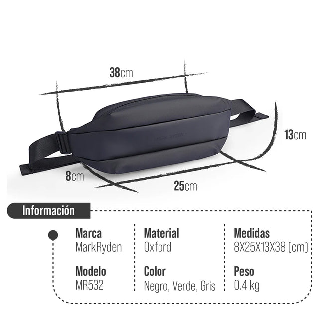 Bandolera Mark Ryden MR 532 |con Hebilla Magnética y Correa Ajustable
