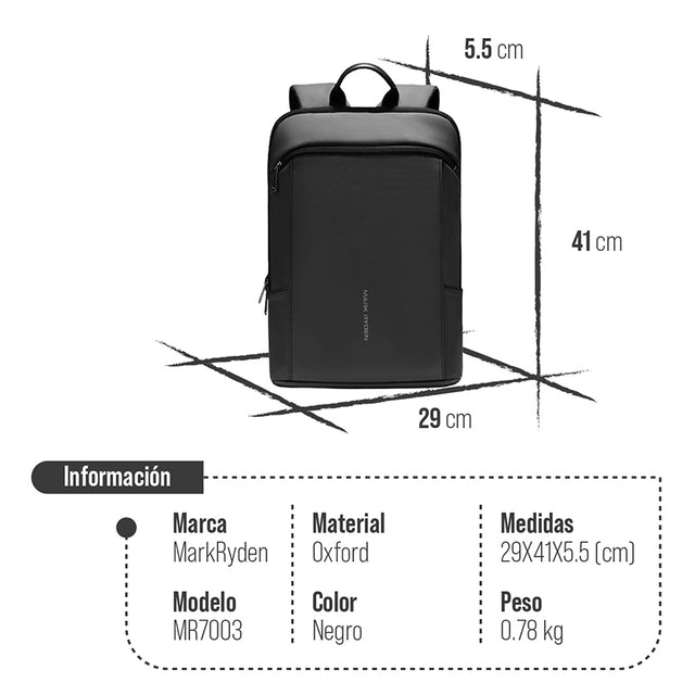 Mochila para Laptop Mark Ryden Ultraligera e Impermeable para Oficina y Viaje MR 7003