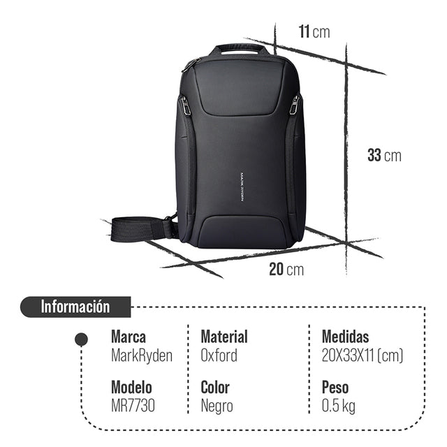 Mochila Cruzada Mark Ryden Antirrobo de Gran Capacidad para Uso Diario MR 7730