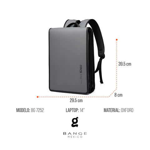 Mochila Ejecutiva delgada Bange BG-7252 | para Laptop de 14” con Apertura 180°