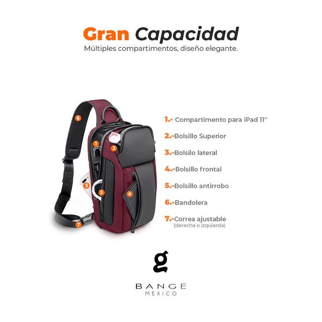Mochila cruzada Bange BG-7566