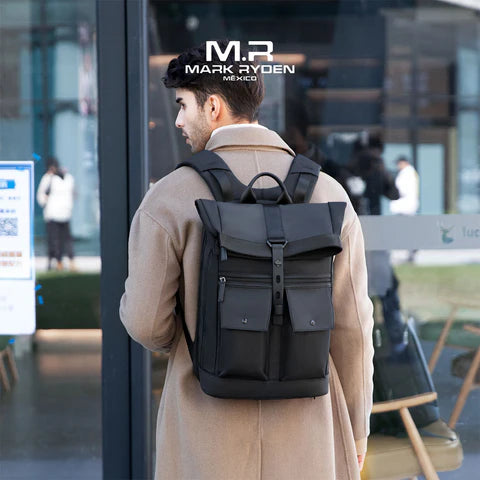 Mochila Mark Ryden Business de Gran Capacidad para Laptop – Diseño con Solapa y Hebilla, Ideal para Viaje y Trabajo MR 1696