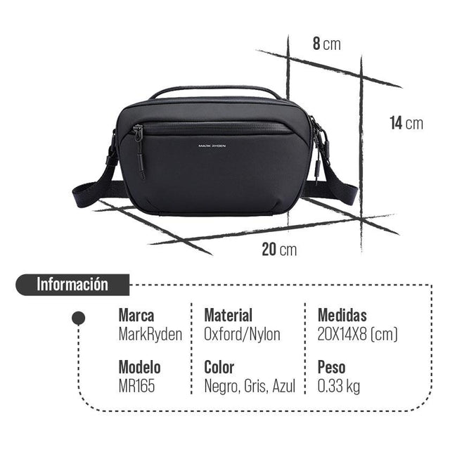 Mark Ryden MR 165 – Bolsa Crossbody Impermeable Multifuncional para Viajes y Uso Diario
