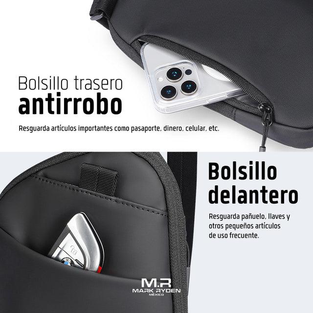 Bandolera Ejecutiva Aesthetic Negra | Moderna, Compacta y Funcional para Profesionales Mark Ryden MR732