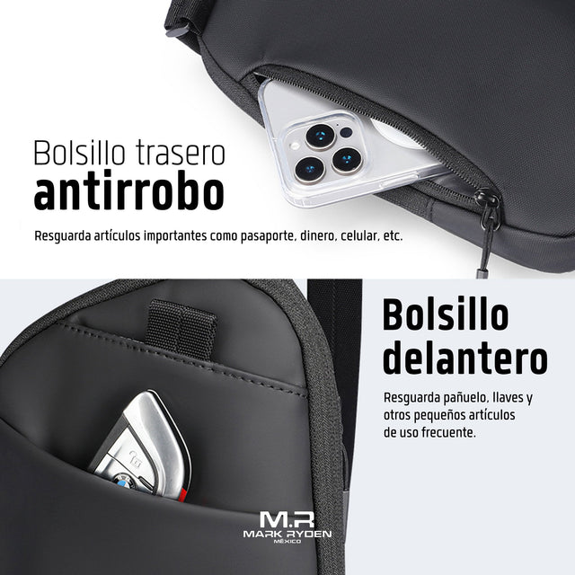 Bandolera Ejecutiva Aesthetic Negra | Moderna, Compacta y Funcional para Profesionales Mark Ryden MR732