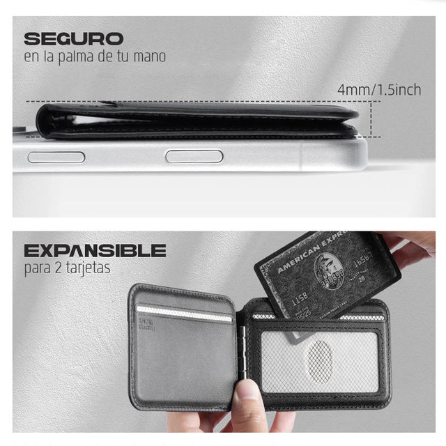 Tarjetero plegable MagSafe delgado para llevar con estilo todos los días MR21