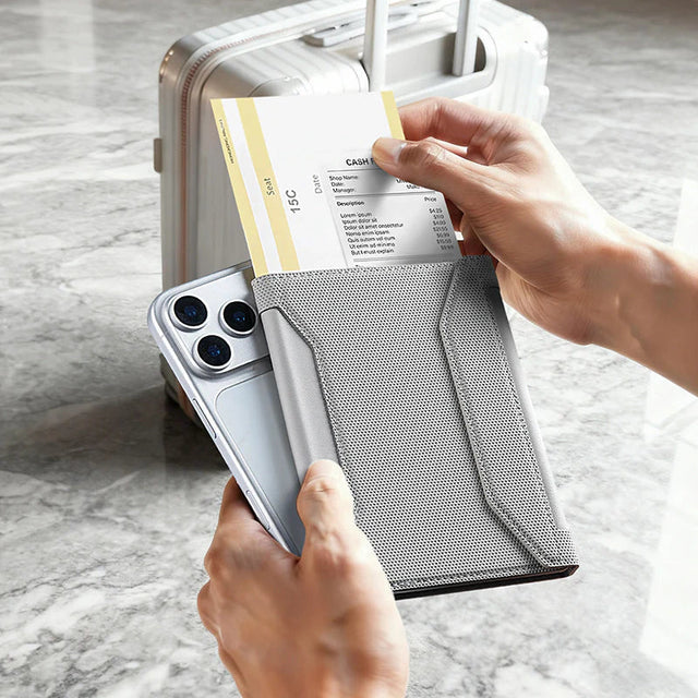 Cartera cruzada con acceso instantáneo para tarjetas de viaje y embarque MR 604