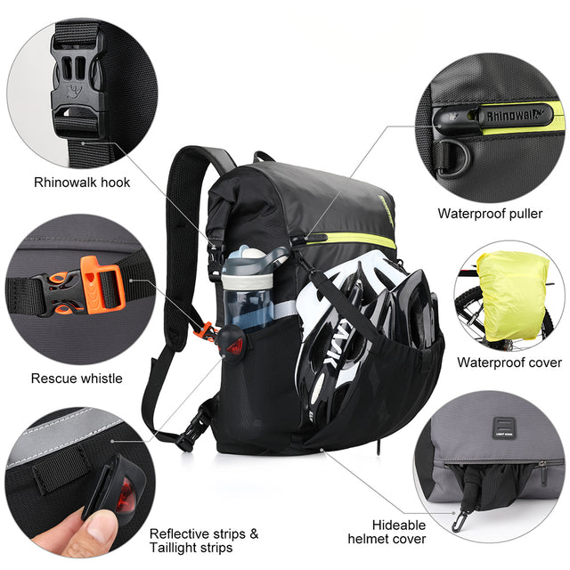 Rhinowalk Alforja Mochila  Malla Para Casco 24L